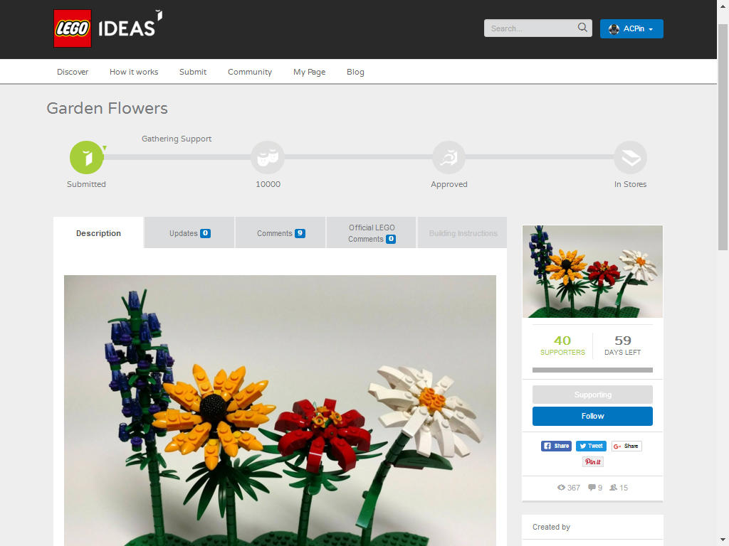 Lego Ideas Garden Flowers