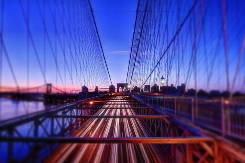 lighttrails traffictrails nyc newyorkcity bridge highway night longexposure sunrise river brooklyn manhattan hdr