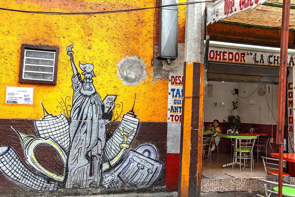 Chicken Statue of Liberty in Tepito--Mexico City