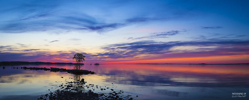 sunset panorama lake höytiäinen joensuu kontiolahti häikänniemi water reflection sky cloud suomi finland