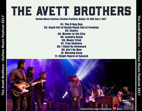 The Avett Brothers-Outlaw Music Festival 2017 back