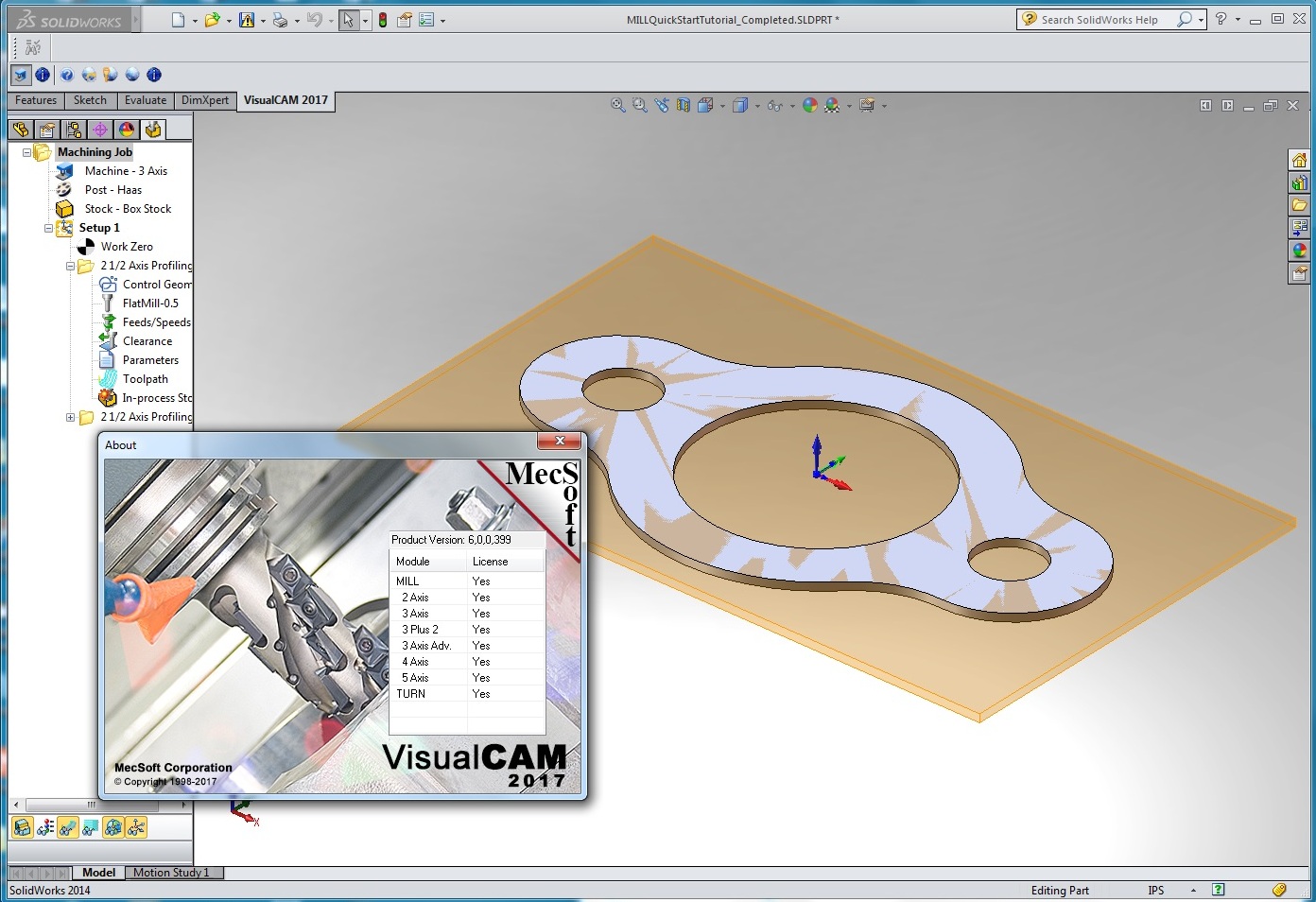 maching with MecSoft VisualCAM 2017 v6.0.399 for SolidWorks 2010-2017 x86 x64