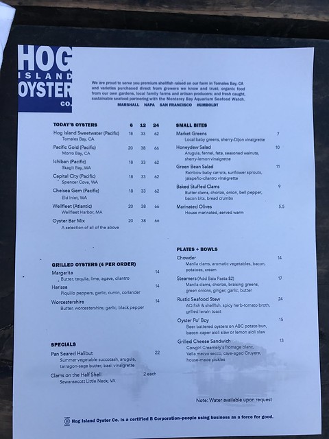 Napa July 13 2017 040 Hog Island menu