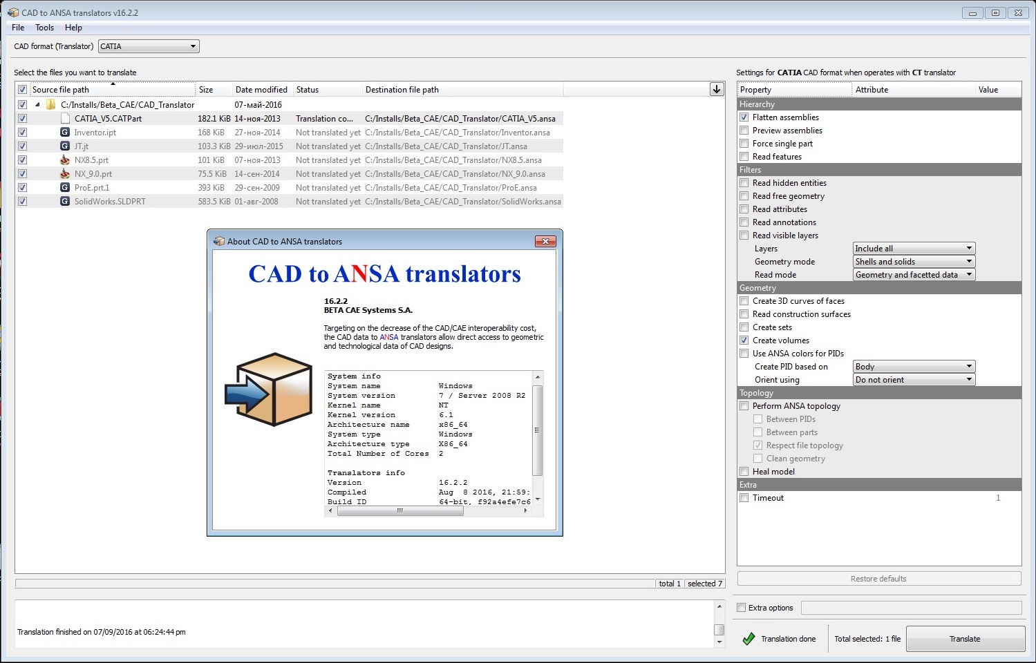 Working with BETA CAE CAD Translator v16.2.2 full license