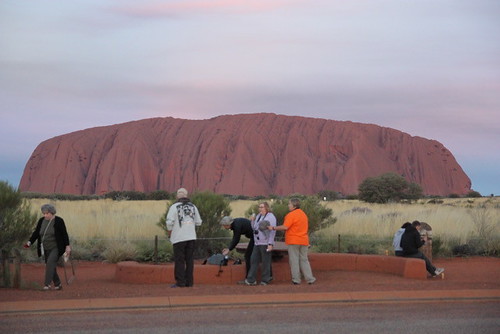 Uluru changing colour at dusk
