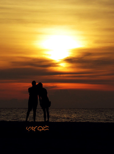 launion sunset couple lovers silhouette sky