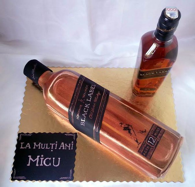 Whisky Bottle B-day Cake by Anca Andreea Badea of Dauntless Cakes