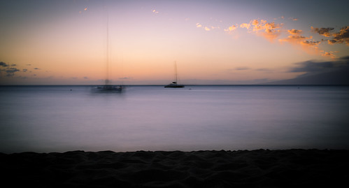 hawaii lahaina beach ships colors sunset ghosts sea ocean travelling clouds sand view longexposure nikon