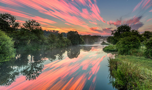 landscape river stour reflection water stack cloud