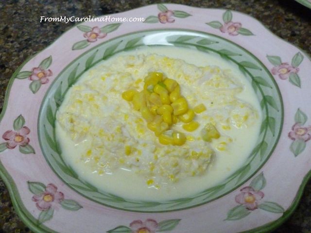 Corn Crab Summer Chilled Soup at From My Carolina Home