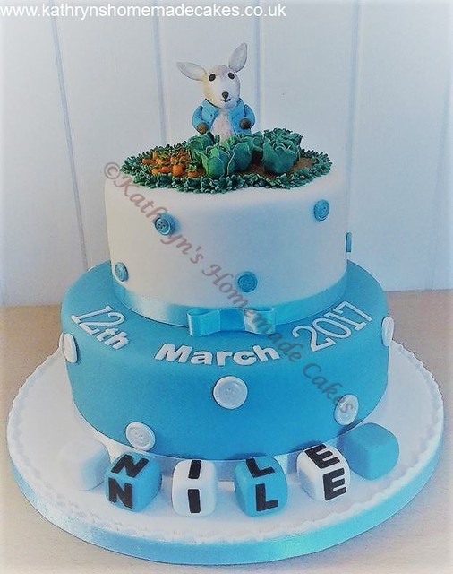 Peter Rabbit Themed Christening Cake by Kathryn's Homemade Cakes