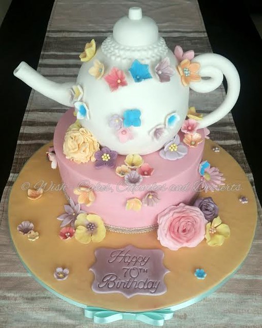 Teapot and Flower Cake by Erika Fiorini of Wish - Cakes, Cupcakes and Desserts