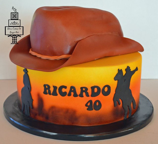 40th Cowboy Cake by Ella's Cakes and Sugar Art