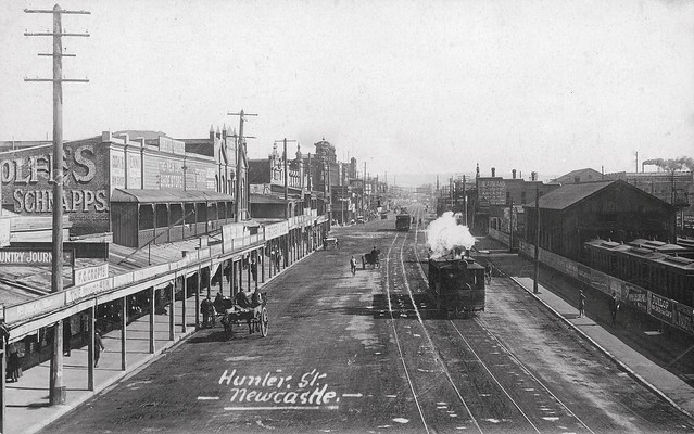 Hunter Street Newcastle looking west from top of A.A. Co. Bridge. 1900