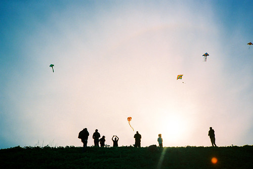 detroit michigan olympusxa kodak portra400 kodakportra400 detroitriver kites sunset millikenstatepark michiganstateparks silhouettes