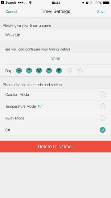 Ambi Climate Second Edition - iOS App - Create Timer