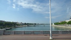 River Rhône from the Pont Wilson in Lyon - HD video clip