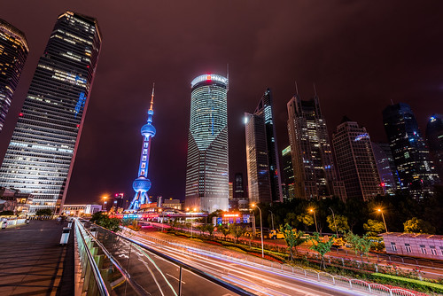 shanghai china financial district nikon travel vacation d810 landscape cityscape traffic long exposure tripod lujiazui oriental pearl tower