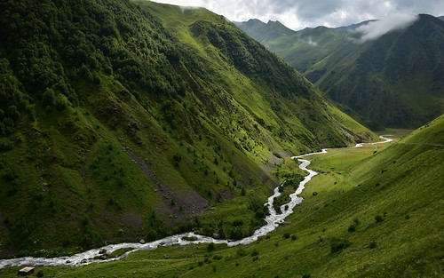 desktop featured georgia grassy juta jutariver kazbegiregion landscape meltwater mountains stream torrent valley verdant
