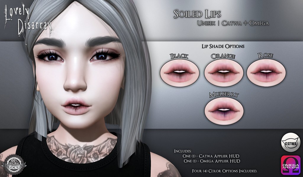 Lovely Disarray - Soiled Lips [Unisex] @ Somber - SecondLifeHub.com