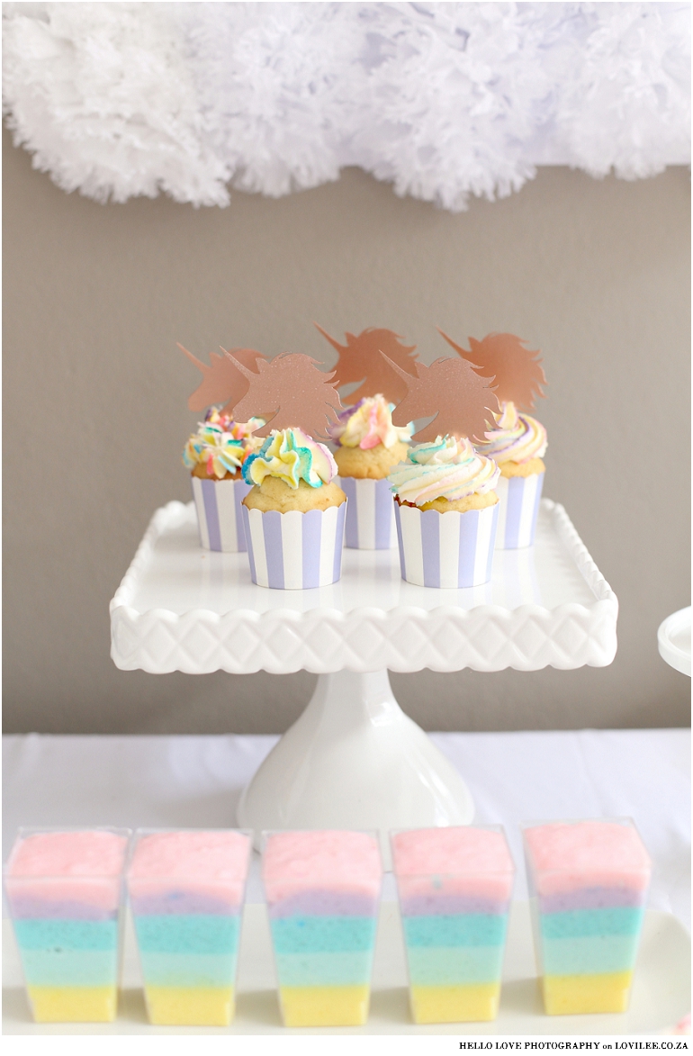 unicorn head cut outs on cupcakes