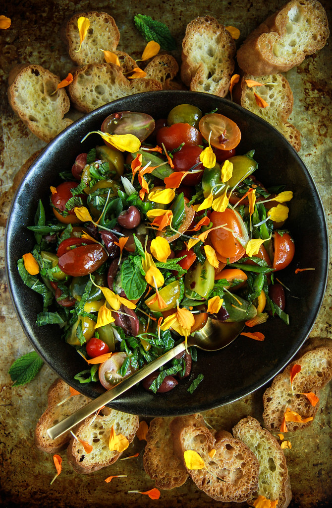 Tomato Olive and Mint Bruschetta (Vegan and Gluten Free) from HeatherChristo.com