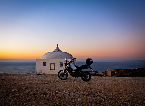 atlanticocean chapel motorcycle portugal sunset westernmostpointofthecontinent bike path