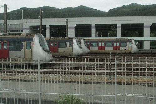 Stabled MTR trains at Pat Heung depot
