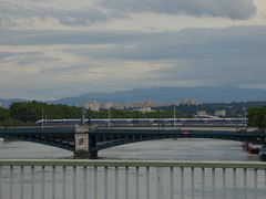 TGV - Lyon - from the Pont de la Guillotiere on the River Rhone - Photo of Saint-Cyr-au-Mont-d'Or