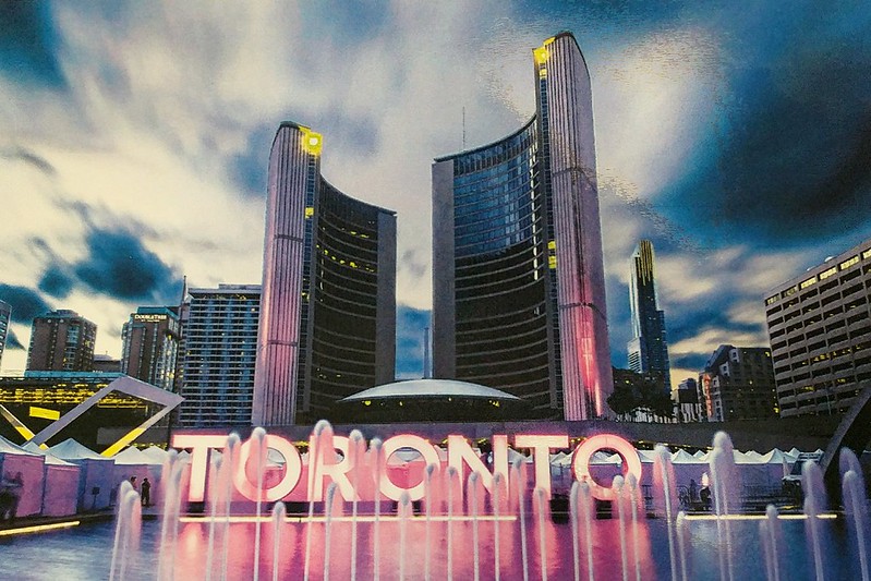 Toronto - Nathan Philips square in evening