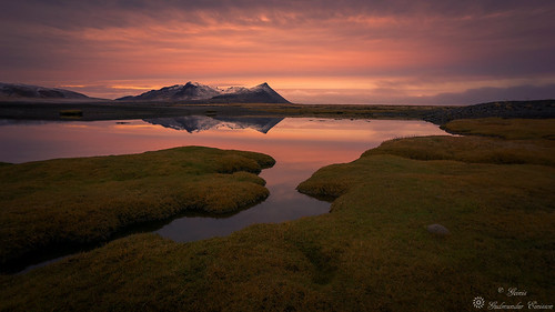 iceland ísland snæfellsnes sky sunset sundown nature northerneurope mountain grass reflection sonya6000 sonyilce6000 landscape