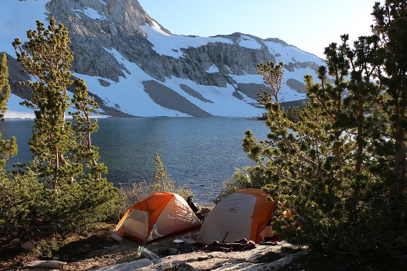 Our tents and campsite at Piute Lake