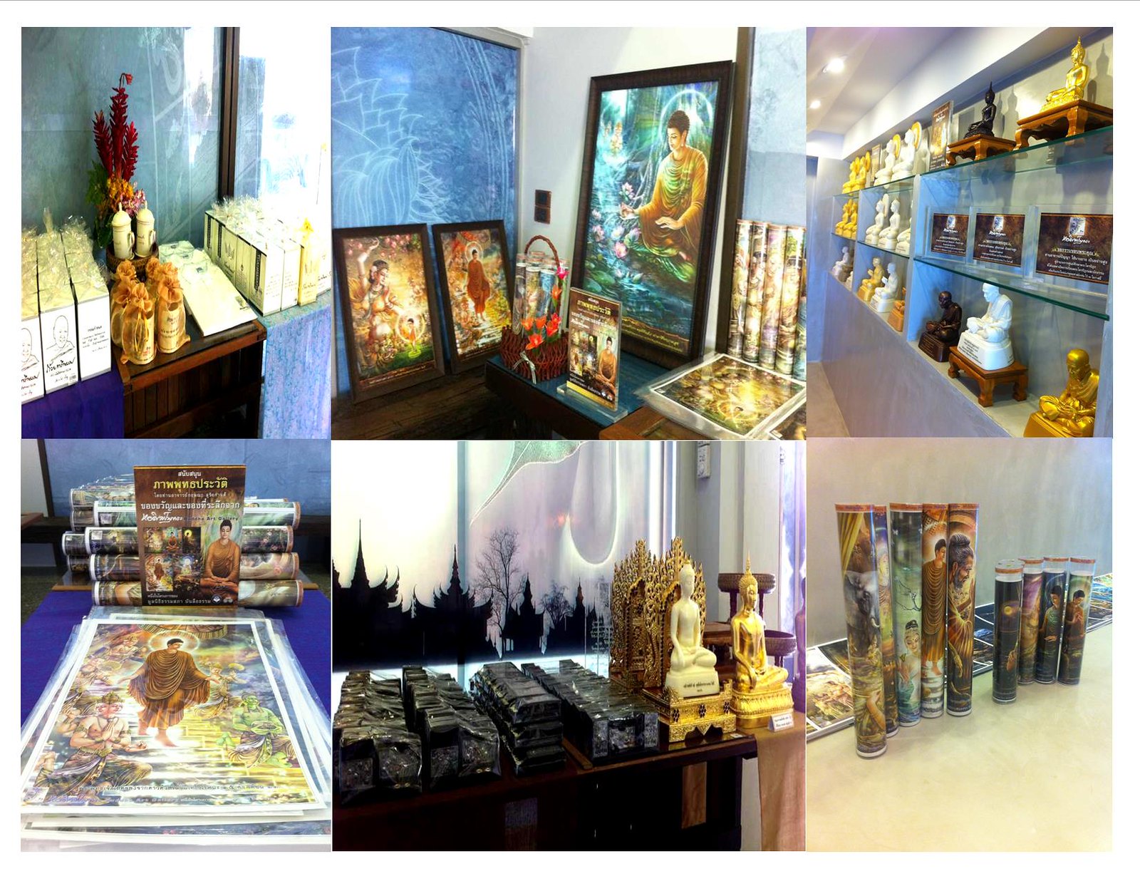 Beberapa produk di "Horsilp Putta” (หอศิลป์พุทธะ - Buddha Art Gallery – Galeri Seni Buddha). Foto: thebuddhaartgallery.com