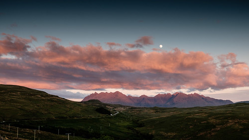 clouds isleofskye landscape moon mountains scotland sunsethighlandsscotlandécosseunitedkingdomgb