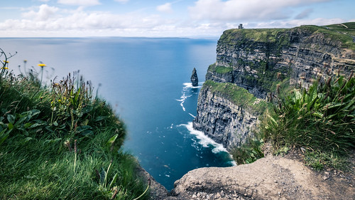 grass clare natural landscape ireland cliffs landmark cliffsofmoher outdoor rocks travel tower water seascape moher nature popular sea countyclare ie onsale