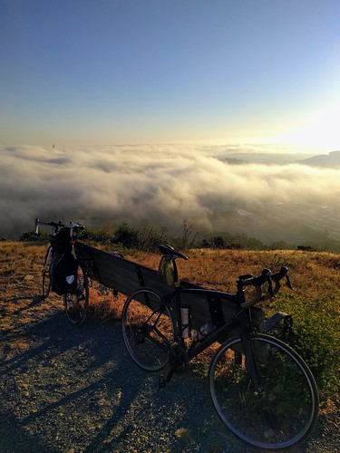 bike ride sanbrunomountain saddlelooptrail trail fog sunrise