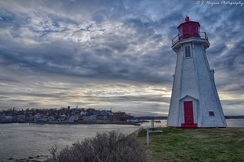 hdr sunset maine campobello lubec lighthouse water bayoffundy fundy
