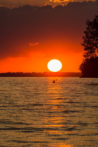 colchester beach silhouette sunset kayak