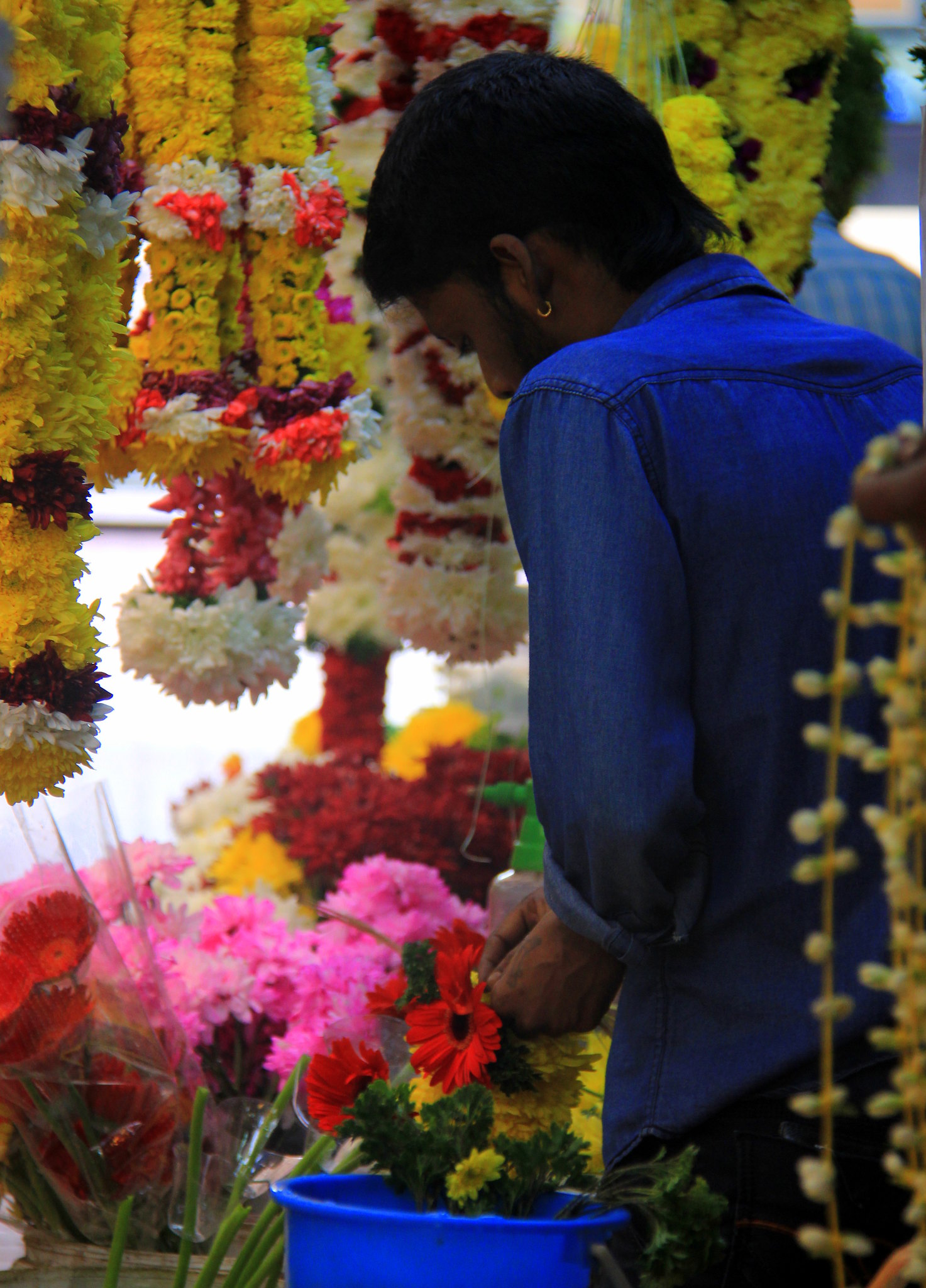 Flower sellers at Little India in KL