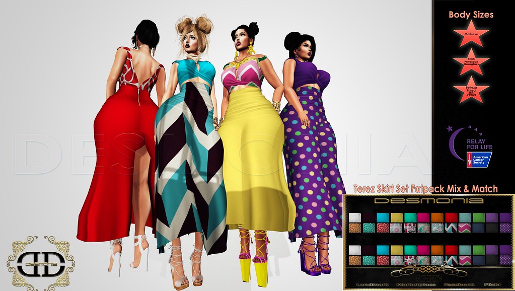 TEREZ MIX N MATCH SKIRTSET FATPACK FULL PROCEEDS TO RELAY FOR LIFE - SecondLifeHub.com