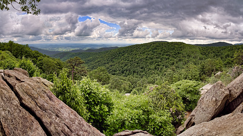 rock usa landscape tree cloud virginia sky shenandoahnationalpark panorama nature valley mountain cloudy