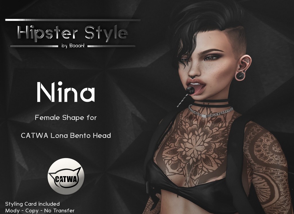 [Hipster Style] Nina Female Shape for CATWA Lona Bento Head - SecondLifeHub.com