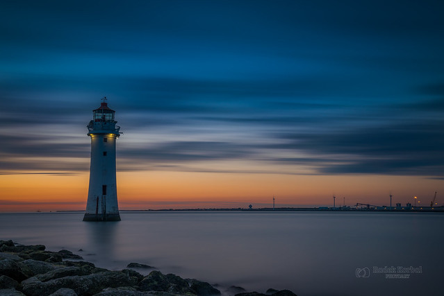 New Brighton Lighthouse after sunrise