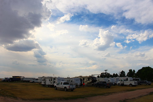 Campground full of harvesters.