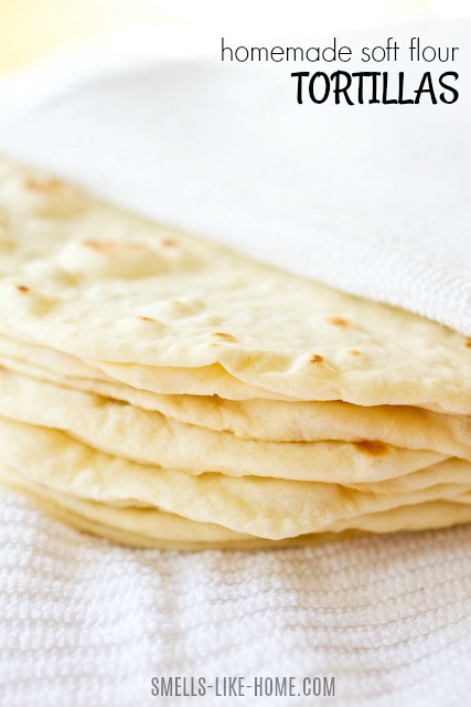 homemade soft flour tortillas