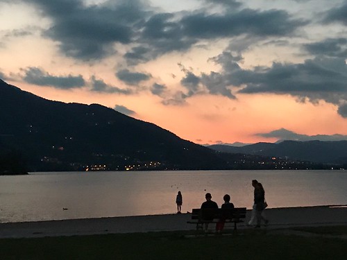 italy trento lake sunset