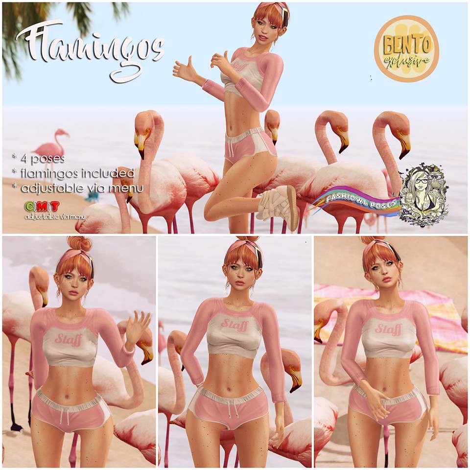=fashiowl poses= Flamingos - SecondLifeHub.com