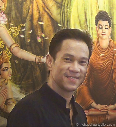Krishna Suriyagarn (กฤษณะ สุริยกานต์ ), dari Thailand, seniman pencipta 34 Lukisan Digital Kehidupan Buddha. Foto: © thebuddhaartgallery.com