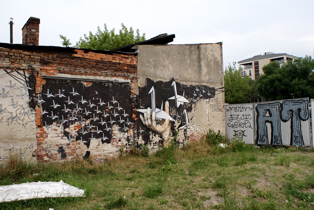 Street art dans le quartier de Zablocie à Cracovie.