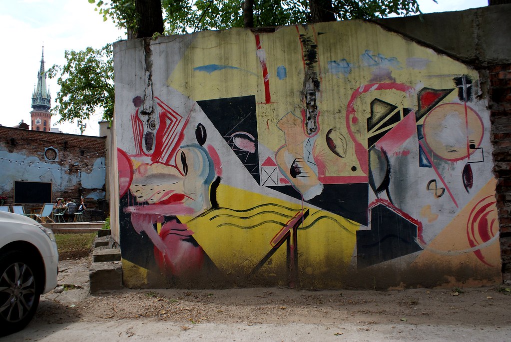 Street art dans le quartier de Podgorze à Cracovie.